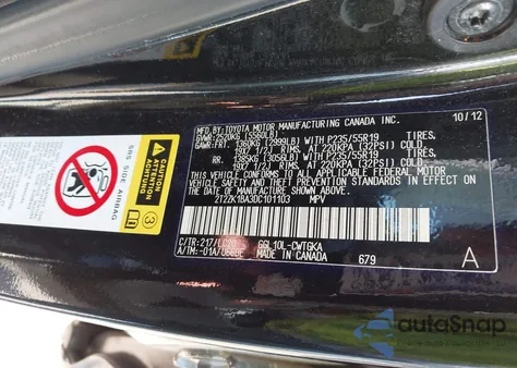 2013 Lexus Rx 350 z USA, uszkodzony, nr VIN 2T2ZK1BA3DC101103